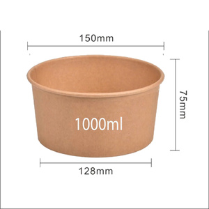 Tazón Redondo Desechable de Papel Kraft con Tapa de PET de 500ml/750ml/1000ml para Frutas, Ensaladas, Bocadillos, Pizza y Leche para el Mercado Sueco - Product Image 6