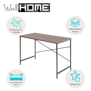 Tavolo da Pranzo Pieghevole Well Home Tasman in Legno di Noce Nero 120x60x75cm - Product Image 2