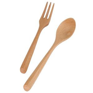 Cucharas y tenedor de madera de bambú básico de lujo moderno, utensilios de cocina ecológicos de seguridad saludable con ensaladera - Product Image 1
