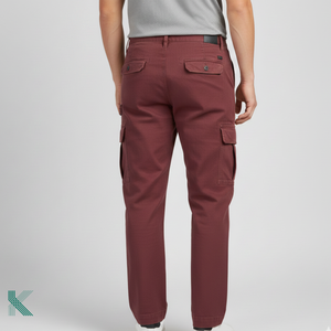 กางเกงคาร์โก้ผ้าป๊อปลินเนื้อนุ่ม ระบายอากาศได้ดี น้ำหนักเบา ย้อมเส้นด้าย ผ้าฝ้ายผสม 325 GSM ผลิตตามสั่ง OEM ODM สำหรับผู้ชาย - Product Image 3