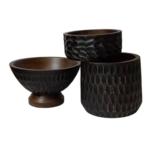 Modern Antique Vintage Small Wooden Bowl Natural Brown High Quality <b>Honeycomb</b> Texture Hand-Crafted Trendy Home <b>Decoration</b> - Product Image 6