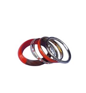 Nuevas Pulseras de Resina y Latón con Acabado en Oro Rosa, Juego de Brazaletes de Aleación, Joyería Vintage Elegante para Mujer - Product Image 3
