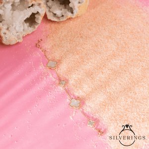 ซิลเวอร์ริงส์ 925 สร้อยข้อมือเงินแท้ประดับมุก ดีไซน์เก๋สำหรับผู้หญิง - Product Image 4