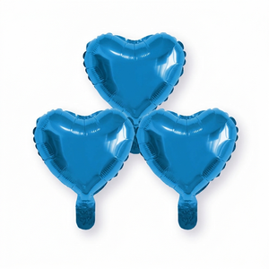 3 Globos de Aluminio Metálicos Estilo Perla de 10 Pulgadas con Forma de Corazón Azul para Celebraciones de Halloween, Acción de Gracias y Cumpleaños por Party Love - Product Image 1