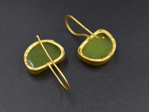 Caliente 18K chapado en oro único material de Latón chapado en oro piedra pendiente joyería para mujeres y niñas - Product Image 4