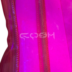 Pink See-Through PVC Underbust Steel Boned <b>Body</b> <b>Shaper</b> <b>Corset</b> with Zipper Closure | Sexy High Compression Party Lingerie Top - Product Image 5