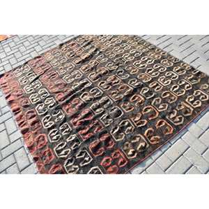 Alfombra turca clásica de área grande, tradicional, marrón, rojo, 6,4x6,1 pies, respaldo de látex de lana, Patchwork para pasillo rectangular para adolescentes, 10mm - Product Image 2