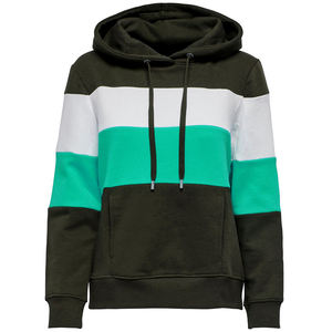 Sweat à capuche en coton tie dye pour femme Style bloc à trois rayures Pull en polaire pour femme Sweat-shirt graphique avec décoration d'insigne - Product Image 3