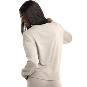 Sweats à capuche en coton grande taille pour femmes, matériel personnalisé de haute qualité, conception de services OEM, sweats d'hiver à col en V imprimés sur le devant - Product Image 2