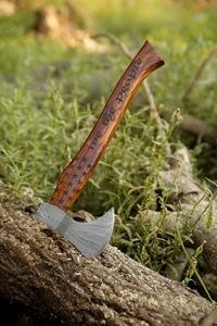 Hacha de acero de Damasco profesional de fábrica de cubiertos OEM ODM personalizada al por mayor para bricolaje y uso industrial de peso ligero para acampar - Product Image 5