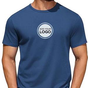 เสื้อยืดคอกลมสำหรับผู้ชายเสื้อยืดผ้าคอตตอนแท้แบบคอมบ์สำหรับ100% โลโก้ออกแบบได้ตามที่ต้องการ - Product Image 2