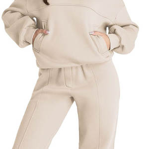 Survêtement d'hiver à capuche pour femmes, uni, pour activités de plein air - décontracté, 100% coton, chaud et respirant - Product Image 3