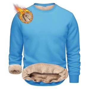 Jersey Azul Grueso Algodón Térmico Sudaderas Sherpa Lined Jumper - Product Image 2