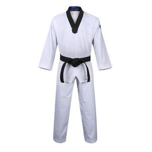 Uniforme d'arts martiaux de Taekwondo unisexe en coton polyester respirant et confortable pour hommes - Product Image 1