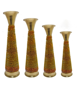 แจกันเหล็กและทองเหลืองทำด้วยมือหรูหราเหมาะสำหรับจัดงานแต่งงานและตกแต่งบ้าน - Product Image 2