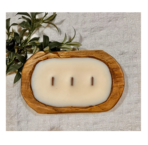 Bol à pâte en bois Bougeoir écologique Bols à pâte décoratifs en bois Décor à la maison Bougies parfumées faites à la main - Product Image 1