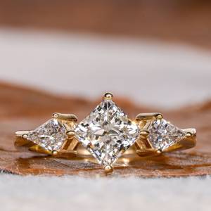 Anillo de Boda Vintage con Diamante Cultivado en Laboratorio CVD, Corte Princesa Brillante de 1.00ct, Chapado en Oro Blanco, Joyería de Alta Calidad al por Mayor - Product Image 1