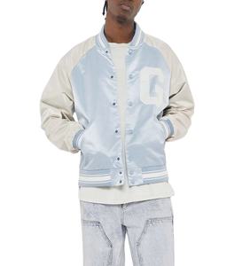 Chaqueta Universitaria de Satén para Hombre con Mangas en Contraste, Chaqueta Bomber Bordada en Algodón Personalizada, Talla XL para Equipo Universitario - Product Image 3