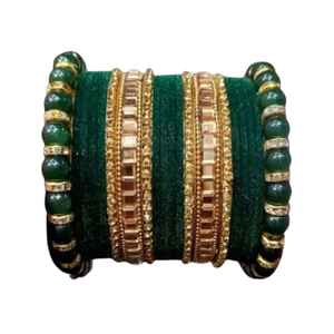 Belle tenue de mariage pour femmes élégante nouvelle mariée Churian bracelet ensemble avec broderie de perles à la mode mariée Chudiyan ensembles - Product Image 1