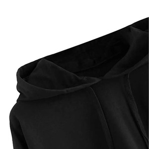 Venta al por mayor de ropa de boutique para mujer, jersey de manga larga de Color sólido, Sudadera corta, Sudadera con capucha para mujer, ropa de calle deportiva de algodón - Product Image 4