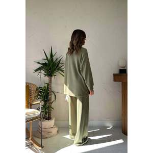 Conjunto de Suéter y Pantalones Acanalados Clásicos Color Menta - Menta - Product Image 6
