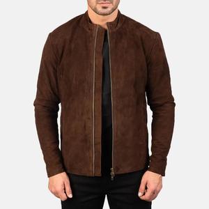 Chaqueta de cuero de gamuza para hombre con logotipo de marca moderna con cuello levantado, tela de nueva condición, calidad confiable, producto más buscado - Product Image 2