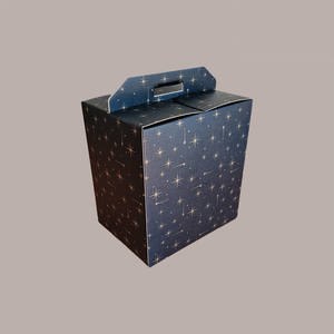 10 Uds. Botella Panettone de cartón negro maleta mediana caja de regalo de Navidad con gráficos de estrella dorada suministros de vacaciones - Product Image 5