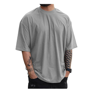 เสื้อยืดโอเวอร์ไซส์ทรงบ็อกซี่ผ้าคอตตอน 100% หนานุ่มรุ่นใหม่ล่าสุดสำหรับผู้ชายไซส์พลัส - Product Image 2