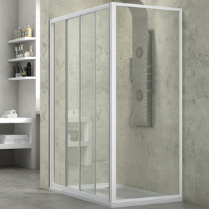 Porta doccia con scivolo a 2 lati in cristallo indurito trasparente 120x70 cm di qualità Premium - Product Image 1