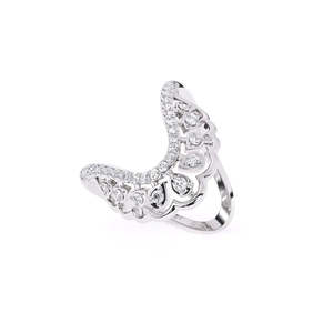 Crown Lab Grown Diamond Vanki Traditional Indian Heritage Wedding <b>Ring</b> <b>Set</b> 0.36 Ct In 9K Yellow White And Rose <b>Gold</b> - Product Image 2