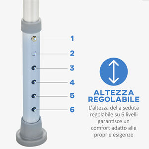 HOMCOM Asiento de ducha con respaldo y reposabrazos Asiento de bañera, silla de altura ajustable - Product Image 4