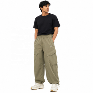 Pantalones Cargo para Hombre, Cintura Elástica Personalizada, Múltiples Bolsillos, Pierna Ancha, Corte Relajado, Estilo Casual, Streetwear, Proveedor Mayorista a Granel en EE. UU. - Product Image 2