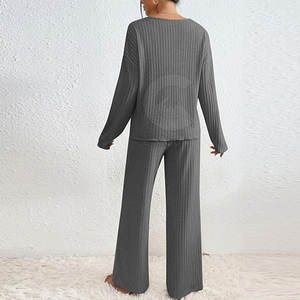 Conjunto de camisa y pantalones de satén de lujo para mujer, ropa cómoda, conjunto de salón elástico transpirable para mujer - Product Image 4