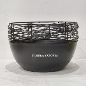 Bol de fruits décoratif creux Durable élégant câblé raffiné fabriqué à la main spacieux élégant incurvé lisse classique bol de cage de fruits - Product Image 3