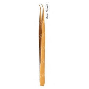 Pince à épiler semi-courbée en acier inoxydable Sharpinst SIC-ET-010, finition multicolore, pour extensions de cils, outils d'extension capillaire au plasma - Product Image 4