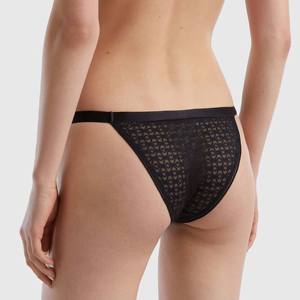 Culottes string taille basse pour femmes, motif géométrique brodé, tricotées sans couture, ultra-fines, en spandex et nylon, style sexy - Product Image 5
