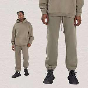 350 GSM Fleece-Lined Casual Quick Dry Hoodie Set Otoño Invierno American Unisex Sudadera de manga larga Cuffed Pants Factory - Product Image 4