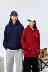 Sudadera con capucha de Cachemira gruesa sin cable y hombros sueltos con logotipo de polvo personalizado más vendido a granel - Product Image 3