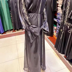 Dubai Beautiful Black Traditional <b>Islamic</b> <b>Clothing</b> for Women Moroccan Style Handcrafted Kaftan Abaya Long Pants for Muslims - Product Image 2