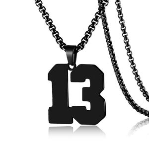 Collier unisexe en acier inoxydable Sports Digital Number Necklace Men Athletes Inspired Baseball/Basketball/Football Teams Gift Children - Product Image 1