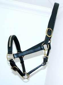 CUERO ACOLCHADO CRYSTAL BLING HALTER HEADCOLLAR Custom Made Sparkle NUEVO - Product Image 3