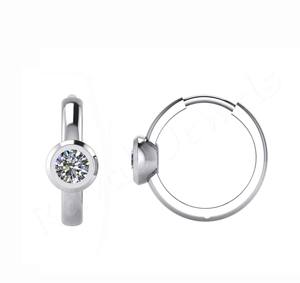 RJE02 personalizado 4mm S925 plata esterlina clásico corazón patrón pendientes sólido 925 Plata CZ aro boda elegante regalo para mujeres - Product Image 5