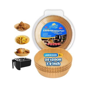 50Pcs Food Grade Raw Wood Pulp Heat-Resistant Non-Stick Parchment Paper <b>Liners</b> <b>Air</b> <b>Fryer</b> Disposable Paper <b>Liner</b> Square - Product Image 3