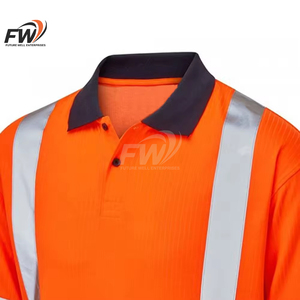Camisa de Trabajo de Manga Larga con Botones, Ropa de Trabajo Reflectante de Alta Visibilidad, Uniforme para Hombre, Camisa Fluorescente Roja de Alta Visibilidad - Product Image 2