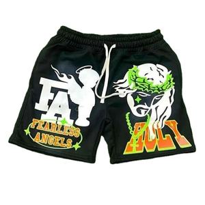 Short de basket-ball d'été décontracté avec logo personnalisé OEM 5 pouces de haut Bermuda de rue respirant coton sérigraphié motif unique 6XL - Product Image 1