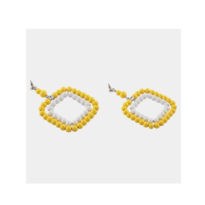 Pendientes de aro de cuentas de resina personalizados Pendientes colgantes de gota de forma cuadrada de aspecto elegante Productos de venta - Product Image 1