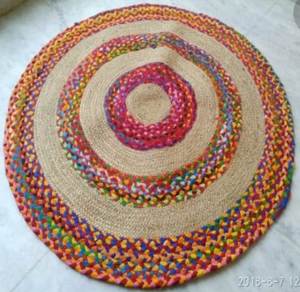 Tapis de bain rectangulaires en jute personnalisés tapis de méditation fantaisie tissé à la main pour la maison hôtel porte d'entrée ou salon lavable - Product Image 4