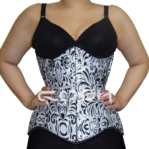 Gothic <b>Underbust</b> Satin <b>Corset</b> with Motif Print | OEM/ODM Slimming <b>Corset</b> Top - Product Image 1