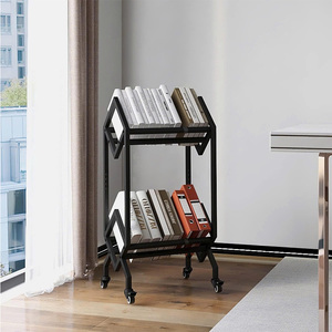 Rolling Book Rack avec style industriel pour la maison et le bureau - Product Image 5