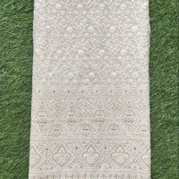 Tissu de Georgette Viscose Fantaisie BRODÉ TRAVAIL À CARREAUX Technique Tissée